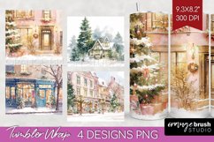 Christmas City Tumbler Wrap - Cozy Christmas Tumbler PNG Product Image 1
