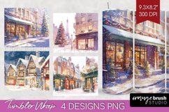 Christmas City Tumbler Wrap - Cozy Christmas Tumbler PNG Product Image 1