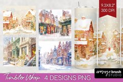 Christmas City Tumbler Wrap - Cozy Christmas Tumbler PNG Product Image 1