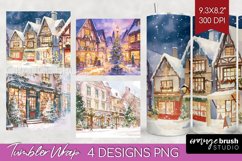 Christmas City Tumbler Wrap - Cozy Christmas Tumbler PNG Product Image 1