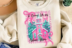 Pink Christmas Religious Sublimation, Jesus Christmas Png Product Image 3