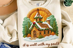 Christmas Church Embroidery Sublimation, Jesus Christmas Png Product Image 5