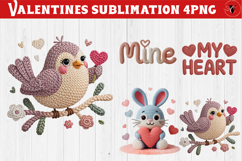 Crochet Valentines Day sublimation | Knitted love characters Product Image 1