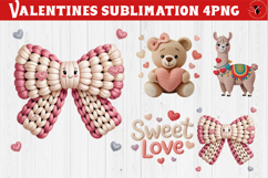 Crochet Valentines Day sublimation | Knitted love characters Product Image 1
