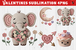 Crochet Valentines Day sublimation | Knitted love characters Product Image 1