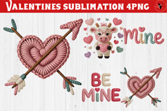 Crochet Valentines Day sublimation | Knitted love characters Product Image 1