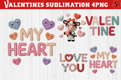Crochet Valentines Day sublimation | Knitted love characters Product Image 1