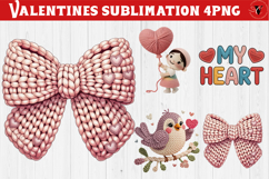 Crochet Valentines Day sublimation | Knitted love characters Product Image 1