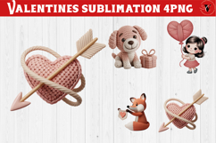 Crochet Valentines Day sublimation | Knitted love characters Product Image 1
