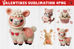 Crochet Valentines Day sublimation | Knitted love characters Product Image 1