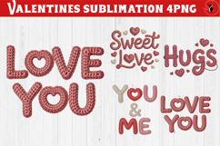 Crochet Valentines Day sublimation | Knitted love characters Product Image 1