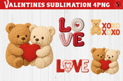 Crochet Valentines Day sublimation | Knitted love characters Product Image 1