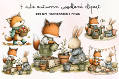 Cute Autumn Woodland Clipart PNG Product Image 1