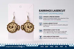 Cute Ocean Animal Earring SVG | Kawaii Sea Life Product Image 3