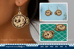 Cute Ocean Animal Earring SVG | Kawaii Sea Life Product Image 2