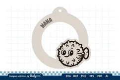 Cute Ocean Animal Keychain SVG | Kawaii Sea Life Product Image 2
