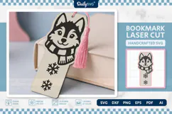 Cute Winter Animal Bookmark SVG | Snowy Reading Craft Product Image 1