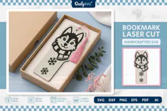 Cute Winter Animal Bookmark SVG | Snowy Reading Craft Product Image 2