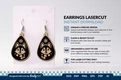 Cute Winter Animal Earring SVG | Laser Cut Jewelry Product Image 3