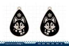 Cute Winter Animal Earring SVG | Laser Cut Jewelry Product Image 1