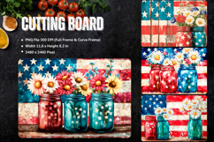 Patriotic Cutting Board USA Flag 4 of July Chopping Board_10 Product Image 1