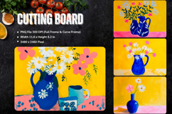 Flower Cutting Board Kitchen Chopping Board Sublimation_102 Product Image 1