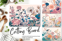Flower Cutting Board Kitchen Chopping Board Sublimation_103 Product Image 1