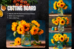 Mason Jars Flower Cutting Board Kitchen Chopping Board_104 Product Image 1