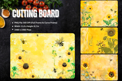 Sunflower Cutting Board Kitchen Chopping Board Sublimation Product Image 1