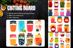 Honey Bee Mason Jars Cutting Board Kitchen Chopping Board121 Product Image 1