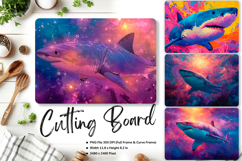 Shark Cutting Board Blue Ocean Chopping Board Sublimation Product Image 1