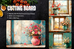 Flower Cutting Board Kitchen Chopping Board Sublimation_14 Product Image 1