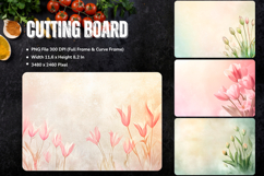 Flower Cutting Board Kitchen Chopping Board Sublimation_140 Product Image 1