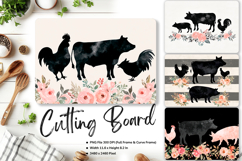 Farm Animal Cutting Board Farmhouse Chopping Board_141 Product Image 1