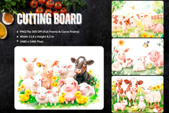 Farm Animal Cutting Board Farmhouse Chopping Board Product Image 1