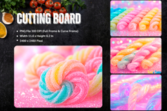 Glittery Marshmallow Cutting Board Rainbow Chopping Board Product Image 1