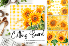 Sunflower Cutting Board Kitchen Chopping Board Sublimation Product Image 1