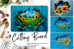 Sunflower Cutting Board Kitchen Chopping Board Sublimation21 Product Image 1