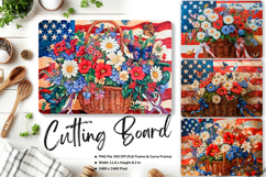 Patriotic Cutting Board USA Flag 4 of July Chopping Board216 Product Image 1
