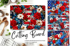 Patriotic Cutting Board USA Flag 4 of July Chopping Board217 Product Image 1