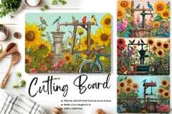 Sunflower Cutting Board Kitchen Chopping Board Sublimation Product Image 1