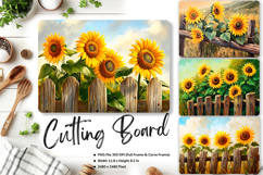 Sunflower Cutting Board Kitchen Chopping Board Sublimation Product Image 1