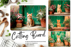 Cat Cutting Board Cat Flower Pet Animal Chopping Board_235 Product Image 1