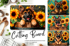 Dog Sunflower Cutting Board Kitchen Animal Chopping Template Product Image 1
