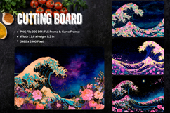 Sea Cutting Board Blue Ocean Chopping Board Sublimation_38 Product Image 1