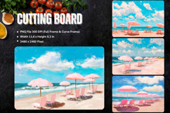 Sea Cutting Board Blue Ocean Chopping Board Sublimation_52 Product Image 1