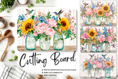 Flower Cutting Board Kitchen Chopping Board Sublimation_63 Product Image 1