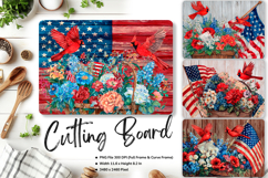 Patriotic Cutting Board USA Flag 4 of July Chopping Board_70 Product Image 1