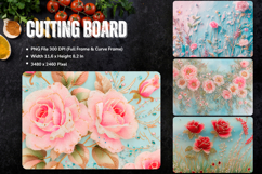 Flower Cutting Board Kitchen Chopping Board Sublimation_71 Product Image 1