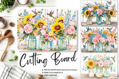 Flower Cutting Board Kitchen Chopping Board Sublimation_79 Product Image 1